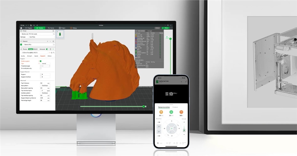 Bambu A1 mini 3D Printer is sync with Bambu software