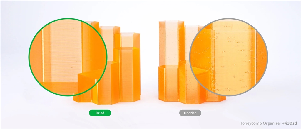PETG Translucent comparison of dried or not PETG Translucent comparison of dried or not
