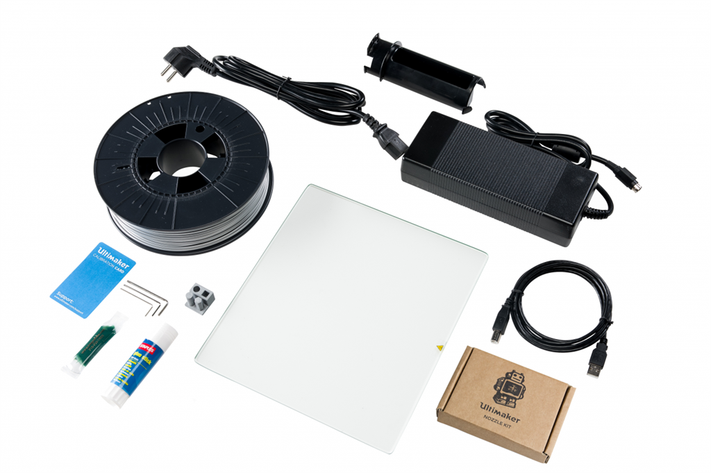 Ultimaker 2包裝中含有的配件 Ultimaker 2包裝中含有的配件