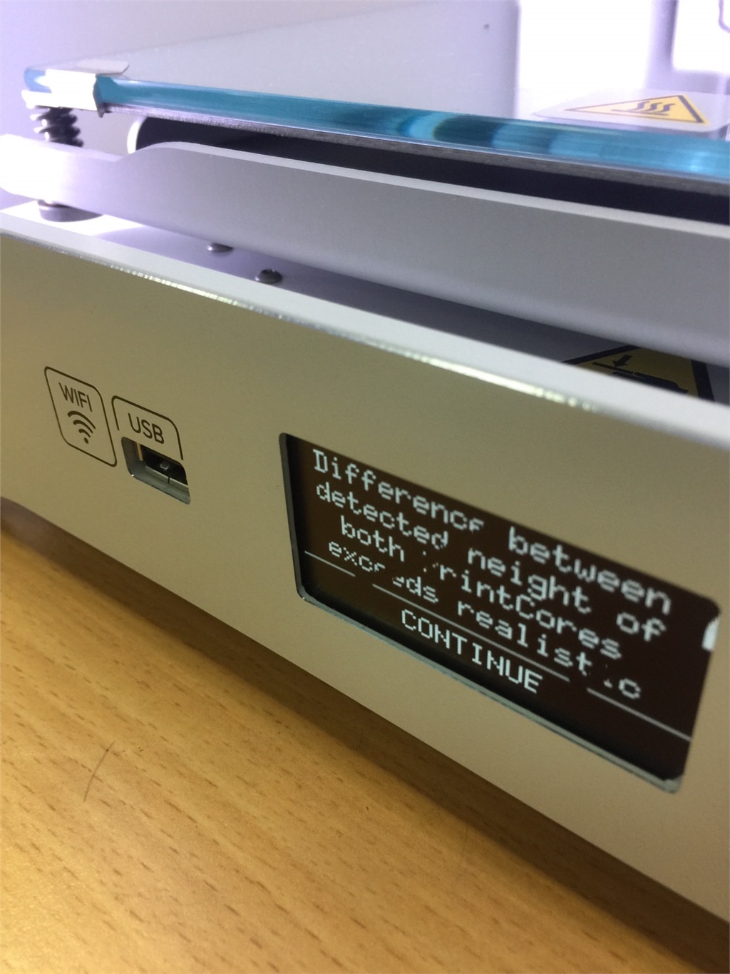 Ultimaker 3D列印機(jī) 噴頭高度不同錯(cuò)誤訊息 Ultimaker 3D列印機(jī) 噴頭高度不同錯(cuò)誤訊息