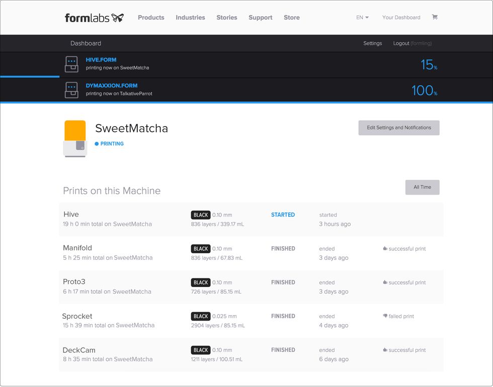Formlabs - Form2 SLA 光固化3D列印機 3DMART 追蹤列印