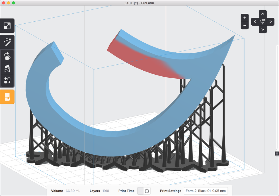 formlabs form2 preform切片軟體教學(xué) 支撐結(jié)構(gòu)  紅色陰影區(qū)塊
