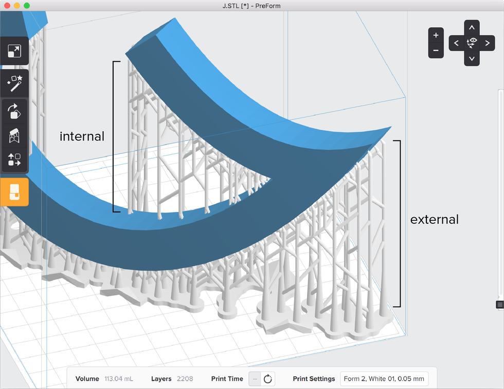 formlabs form2 preform切片軟體教學 內部支撐