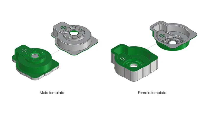 公模板(左)和母模板(右)