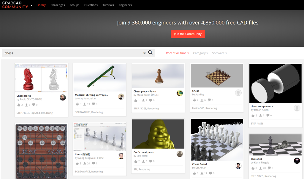 GrabCAD CNC 3D模型文件下載網站