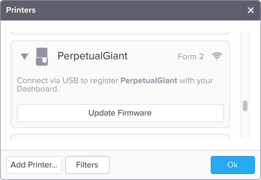 Form2 SLA 3D列印機 執行韌體升級 更新韌體