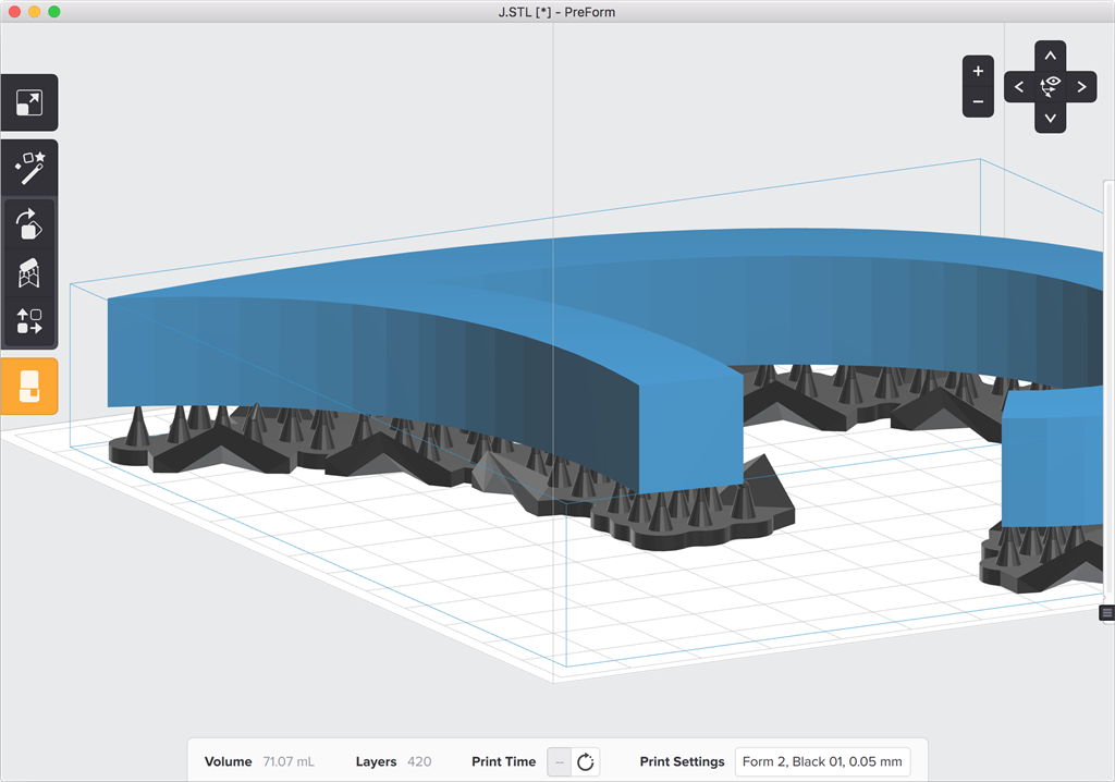 formlabs form2 preform切片軟體教學 旋轉物件 傾角小