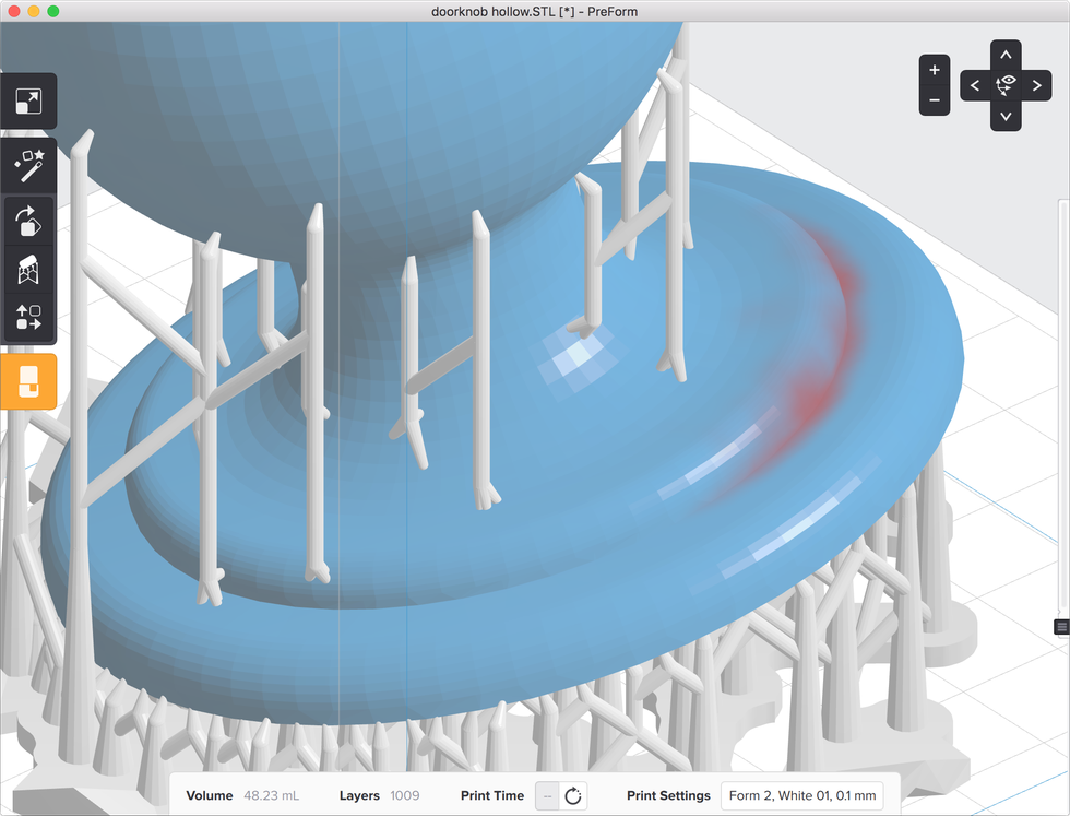formlabs form2 preform切片軟體教學 支撐結構  淡紅色區塊