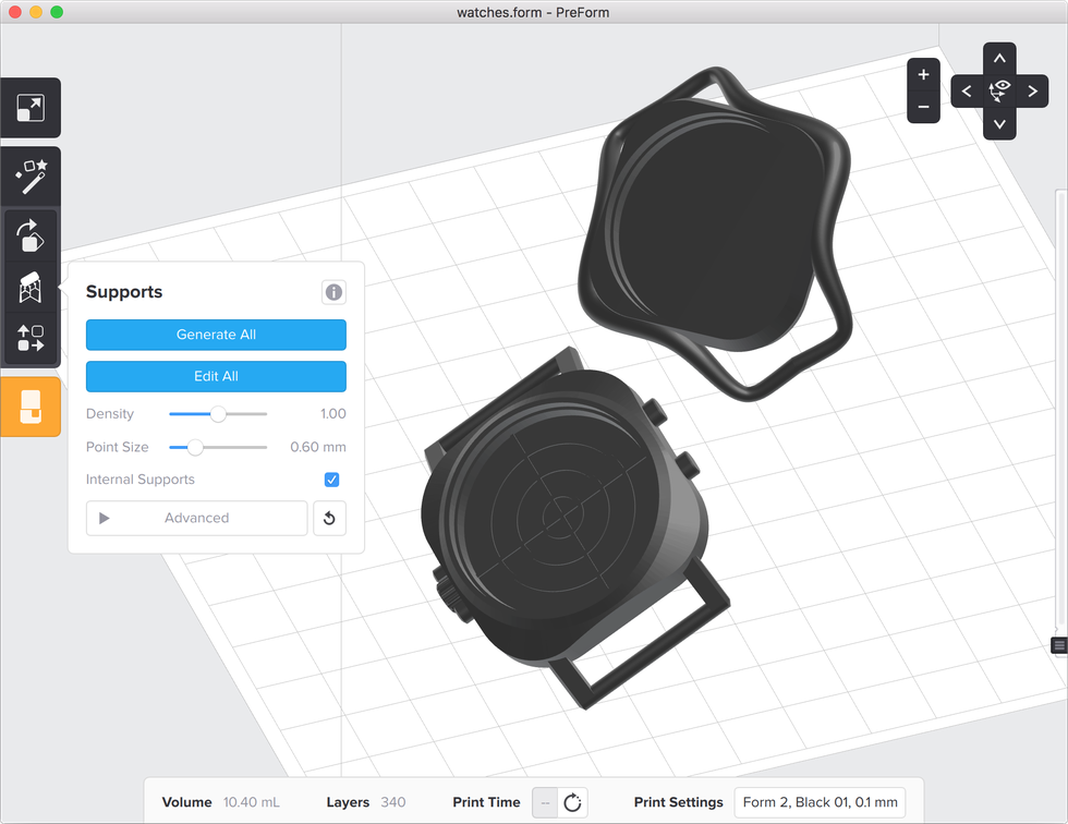 formlabs form2 preform切片軟體教學 支撐結構 全部生成
