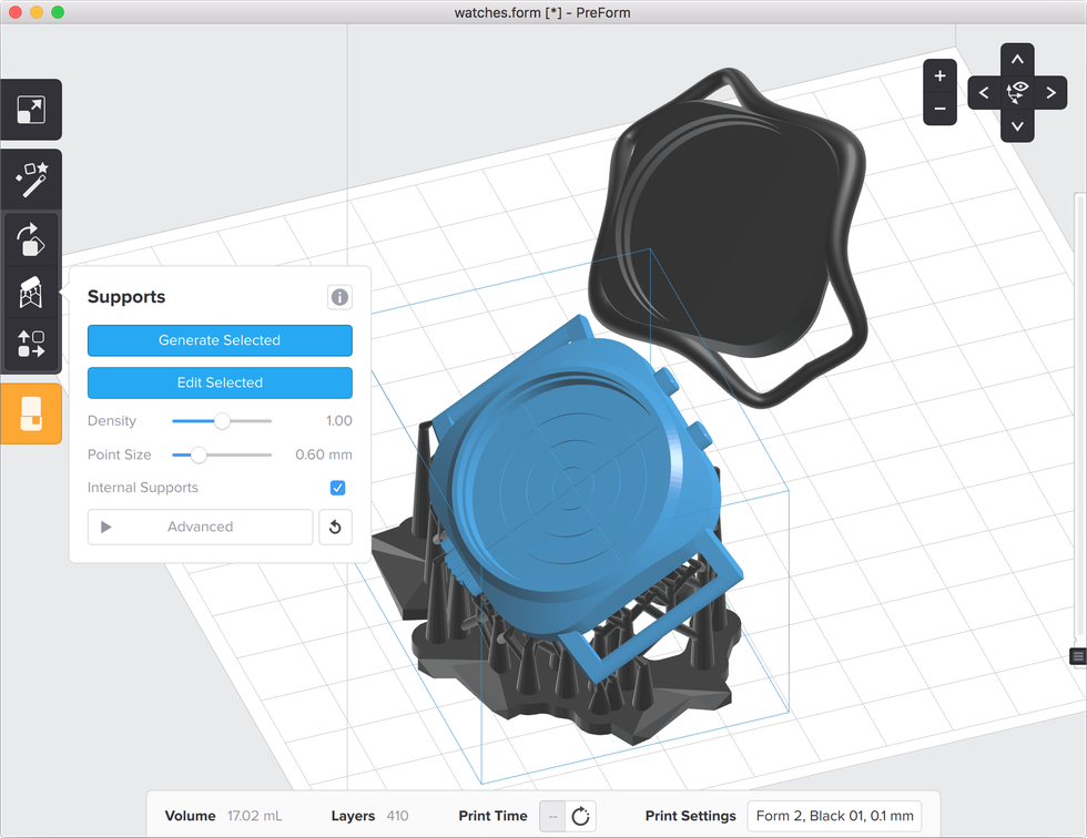 formlabs form2 preform切片軟體教學 支撐結構 部分生成